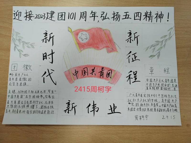 郑州市第一中学2023年5月弘扬五四精神绘画作品 (3)